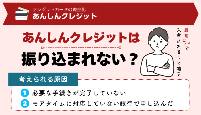あんしんクレジットは振り込まれない?