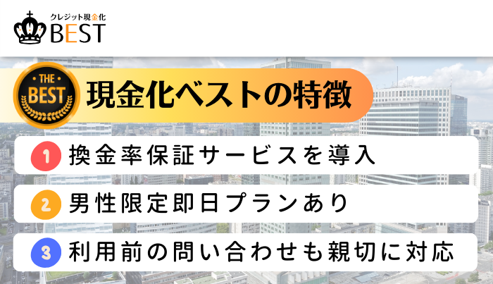 現金化ベストのおすすめポイント!特徴は?
