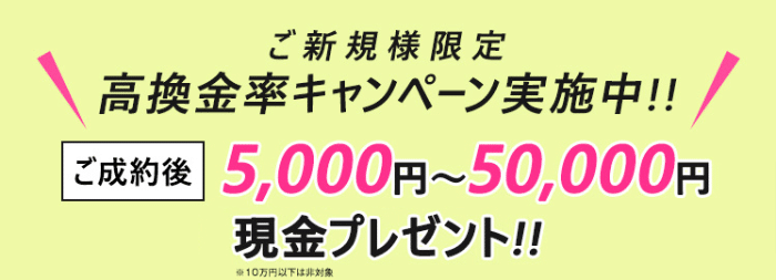 新規利用者は15,000円~50,000円の現金プレゼント