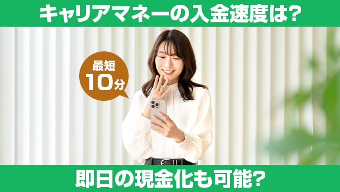 キャリアマネーの入金速度は？即日の現金化も可能？